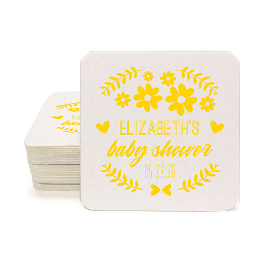 Sweet Floral Square Coasters